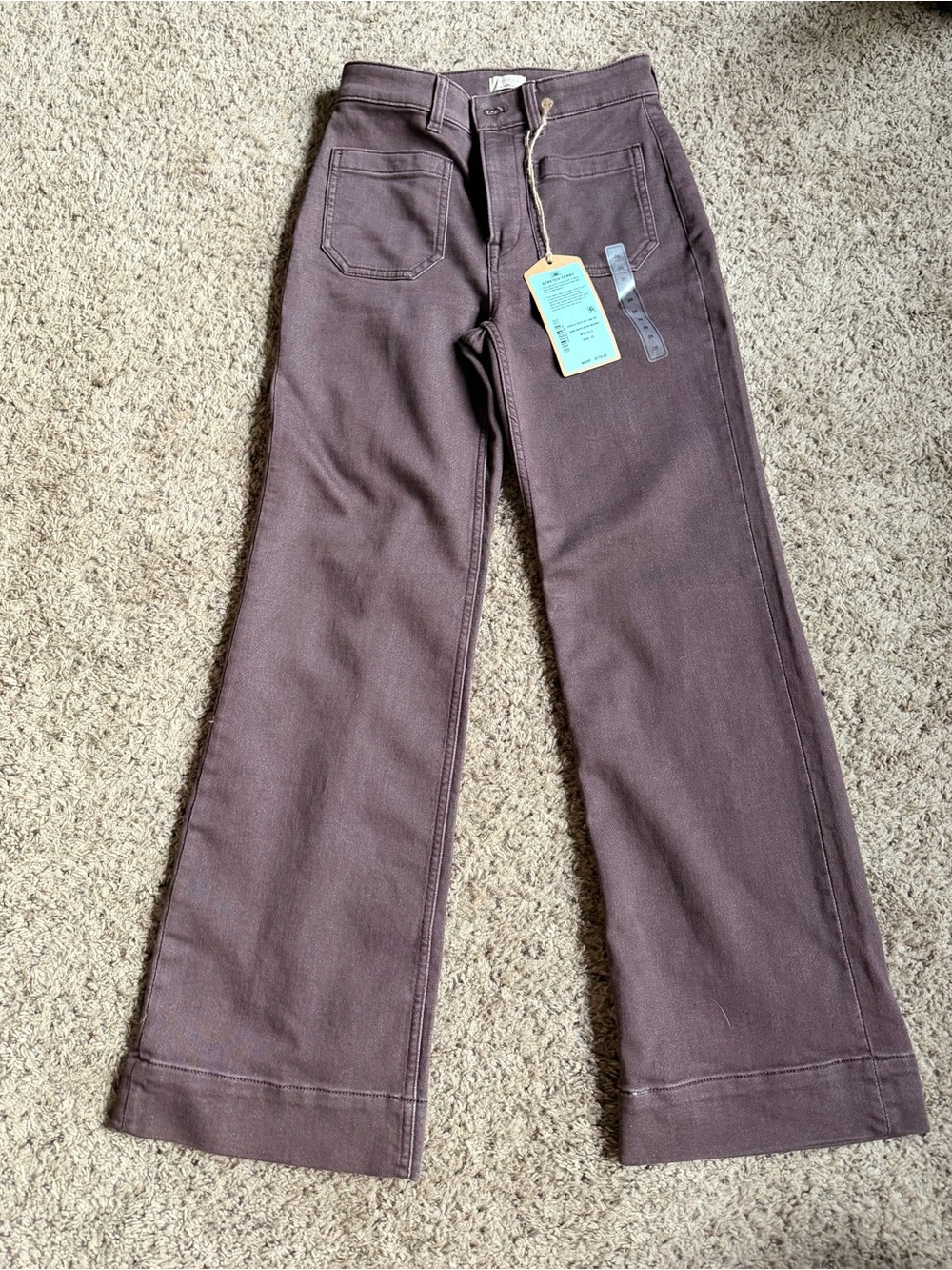 New Faherty Jeans Denim Pants Brown Size 25